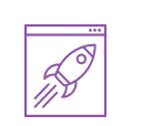 Upward Rocket Purple Page Speed Icon