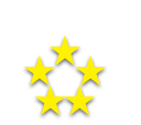 Five Stars Gold Icon