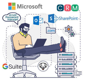 Business Client Working on Laptop Merchant Doodle Business Client Working on Laptop