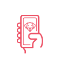 Merchant Doodle Phone in Hand Pink Icon