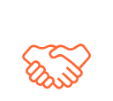 Shaking Hands Orange Icon