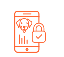 Secure Mobile Phone Orange Icon