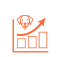 Merchant Doodle Orange Increasing Bar Chart